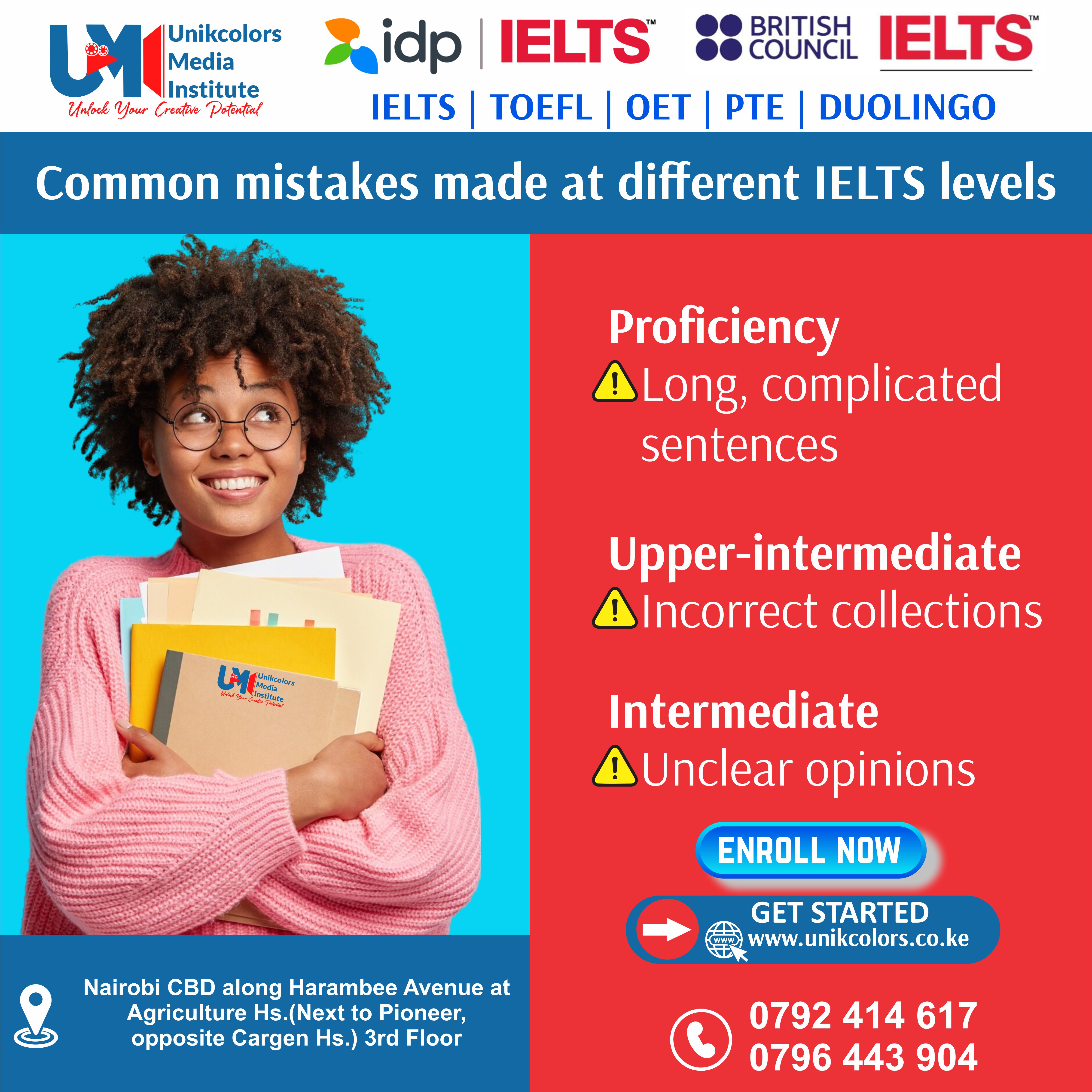 IELTS training Centre Kenya | IELTS preparation IELTS, TOEFL, OET, PTE, Duolingo - Common Mistakes